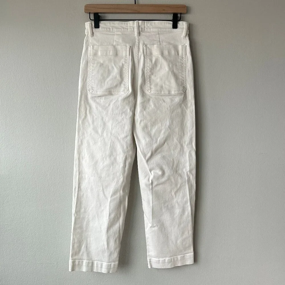 Everlane The Straight Leg Crop Pants Bone White Women's Size 6 - Picture 9 of 12
